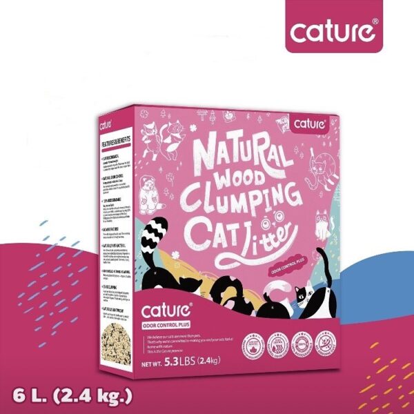 CATURE ODOUR CONTROL Carbon pallets natural wood cat litter-6L (PINK)